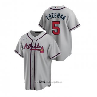 Maglia Baseball Uomo Atlanta Braves Freddie Freeman 2020 Replica Road Grigio