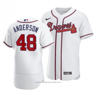 Maglia Baseball Uomo Atlanta Braves Ian Anderson Autentico Primera Bianco