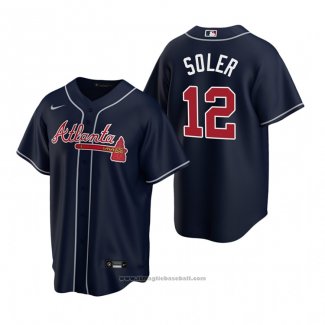 Maglia Baseball Uomo Atlanta Braves Jorge Soler Replica Alternato Blu