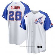 Maglia Baseball Uomo Atlanta Braves Matt Olson 2023 City Connect Replica Bianco