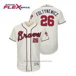 Maglia Baseball Uomo Atlanta Braves Mike Foltynewicz Flex Base Autentico Collezione Alternato 2019 Crema