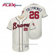 Maglia Baseball Uomo Atlanta Braves Mike Foltynewicz Flex Base Autentico Collezione Alternato 2019 Crema