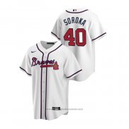 Maglia Baseball Uomo Atlanta Braves Mike Soroka 2020 Replica Home Bianco