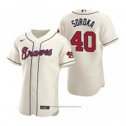 Maglia Baseball Uomo Atlanta Braves Mike Soroka Autentico 2020 Alternato Crema