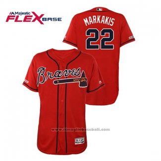 Maglia Baseball Uomo Atlanta Braves Nick Markakis Autentico Flex Base Rosso