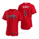 Maglia Baseball Uomo Atlanta Braves Ozzie Albies Autentico Alternato 2020 Rosso