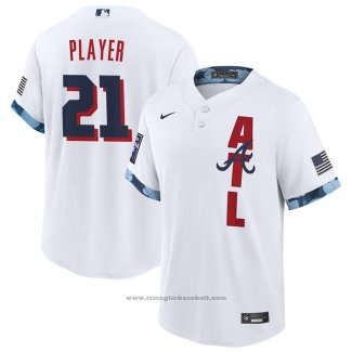 Maglia Baseball Uomo Atlanta Braves Personalizzate 2021 All Star Replica Bianco