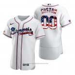 Maglia Baseball Uomo Atlanta Braves Personalizzate Stars & Stripes 4th Of July Bianco