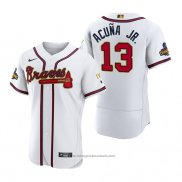 Maglia Baseball Uomo Atlanta Braves Ronald Acuna Jr. 2022 Gold Program Autentico Bianco