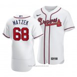 Maglia Baseball Uomo Atlanta Braves Tyler Matzek Autentico Primera Bianco