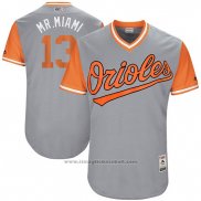 Maglia Baseball Uomo Baltimore Orioles 2017 Little League World Series 13 Manny Machado Grigio