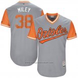 Maglia Baseball Uomo Baltimore Orioles 2017 Little League World Series 38 Wade Miley Grigio