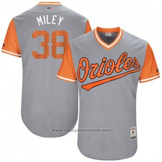 Maglia Baseball Uomo Baltimore Orioles 2017 Little League World Series 38 Wade Miley Grigio