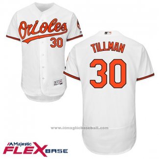 Maglia Baseball Uomo Baltimore Orioles 30 Chris Tillman Bianco Flex Base