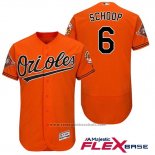 Maglia Baseball Uomo Baltimore Orioles 6 Jonathan Schoop Arancione 2017 Flex Base