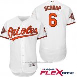 Maglia Baseball Uomo Baltimore Orioles 6 Jonathan Schoop Bianco 2017 Flex Base