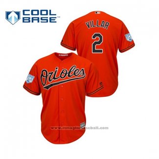 Maglia Baseball Uomo Baltimore Orioles Jonathan Villar 2019 Allenamento Primaverile Cool Base Arancione