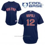 Maglia Baseball Uomo Boston Red Sox 12 Mike Napoli Blu Alternato Cool Base