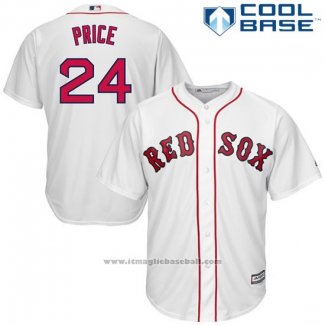 Maglia Baseball Uomo Boston Red Sox 24 David Price Collection Bianco Cool Base Giocatore