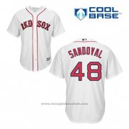 Maglia Baseball Uomo Boston Red Sox 48 Pablo Sandoval Bianco Home Cool Base