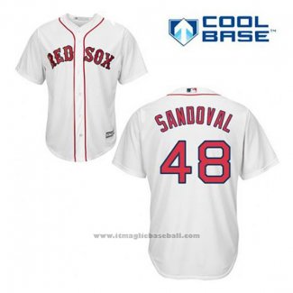 Maglia Baseball Uomo Boston Red Sox 48 Pablo Sandoval Bianco Home Cool Base