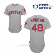 Maglia Baseball Uomo Boston Red Sox 48 Pablo Sandoval Grigio Cool Base