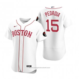 Maglia Baseball Uomo Boston Red Sox Dustin Pedroia Autentico Bianco2