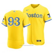 Maglia Baseball Uomo Boston Red Sox Jarren Duran 2021 City Connect Autentico Or