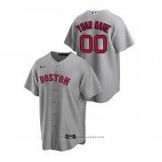 Maglia Baseball Uomo Boston Red Sox Personalizzate Replica Road Grigio