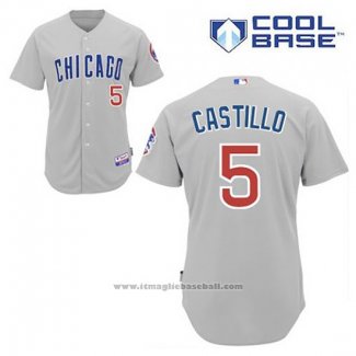 Maglia Baseball Uomo Chicago Cubs 5 Welington Castillo Grigio Cool Base