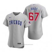 Maglia Baseball Uomo Chicago Cubs Alfonso Rivas Autentico Road Grigio