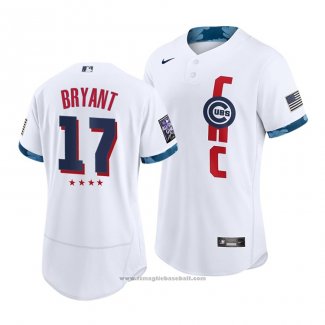 Maglia Baseball Uomo Chicago Cubs Kris Bryant 2021 All Star Autentico Bianco