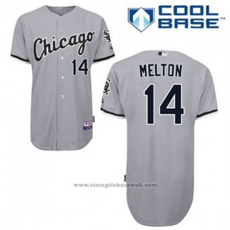 Maglia Baseball Uomo Chicago White Sox 14 Bill Melton Grigio Cool Base