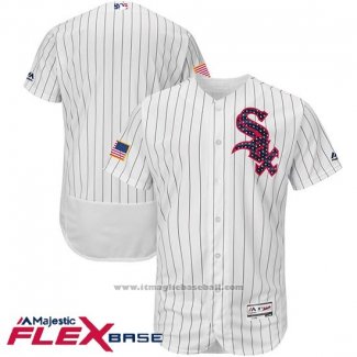 Maglia Baseball Uomo Chicago White Sox 2017 Stelle E Strisce Bianco Flex Base