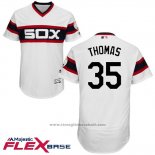 Maglia Baseball Uomo Chicago White Sox 35 Frank Thomas Autentico Collection Bianco Flex Base