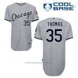 Maglia Baseball Uomo Chicago White Sox 35 Frank Thomas Grigio Cool Base