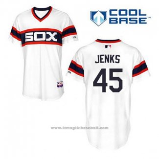 Maglia Baseball Uomo Chicago White Sox 45 Bobby Jenks Bianco Alternato Cool Base