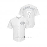 Maglia Baseball Uomo Cincinnati Reds Eugenio Suarez 2019 Players Weekend Bolibomba Suarez Replica Bianco