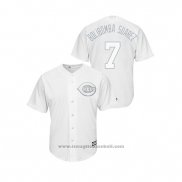 Maglia Baseball Uomo Cincinnati Reds Eugenio Suarez 2019 Players Weekend Bolibomba Suarez Replica Bianco