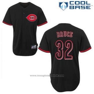 Maglia Baseball Uomo Cincinnati Reds Jay Bruce 32 Nero Fashion Cool Base