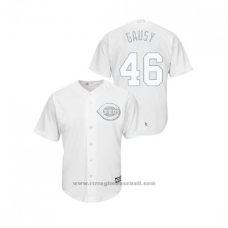 Maglia Baseball Uomo Cincinnati Reds Kevin Gausman 2019 Players Weekend Gausy Replica Bianco