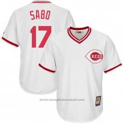 Maglia Baseball Uomo Cincinnati Reds Mensrojos 17 Chris Sabo Bianco Cooperstown Collection