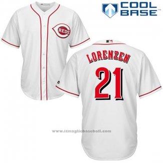 Maglia Baseball Uomo Cincinnati Reds Michael Lorenzen 21 Bianco Cool Base