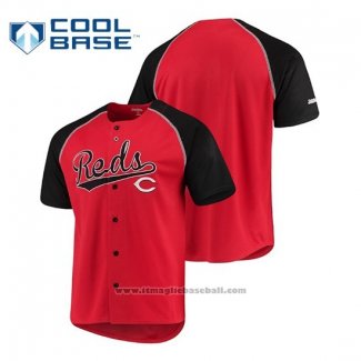 Maglia Baseball Uomo Cincinnati Reds Personalizzate Stitches Rosso Nero