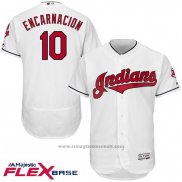 Maglia Baseball Uomo Cleveland Indians 10 Edwin Encarnacion Bianco 2017 Flex Base