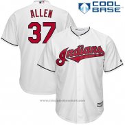 Maglia Baseball Uomo Cleveland Indians Cody Allen 37 Bianco Cool Base