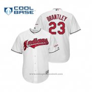 Maglia Baseball Uomo Cleveland Indians Michael Brantley 2019 All Star Patch Cool Base Bianco