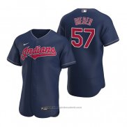 Maglia Baseball Uomo Cleveland Indians Shane Bieber Autentico Alternato 2020 Blu