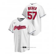 Maglia Baseball Uomo Cleveland Indians Shane Bieber Replica Home Bianco