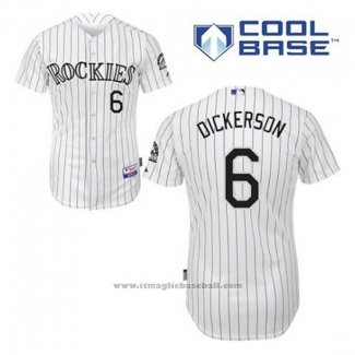 Maglia Baseball Uomo Colorado Rockies Corey Dickerson 6 Bianco Home Cool Base